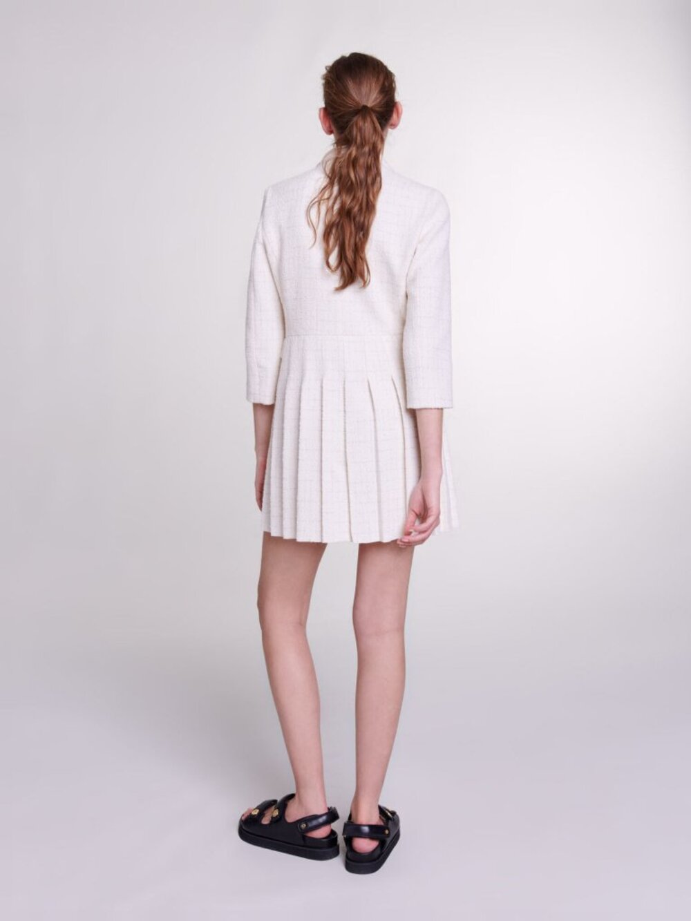 Maje short double breasted pleated dress - Picture 6 of 6